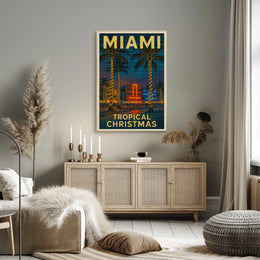 Miami Tropical Christmas Poster