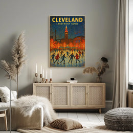 Cleveland Lakefront Glow Poster