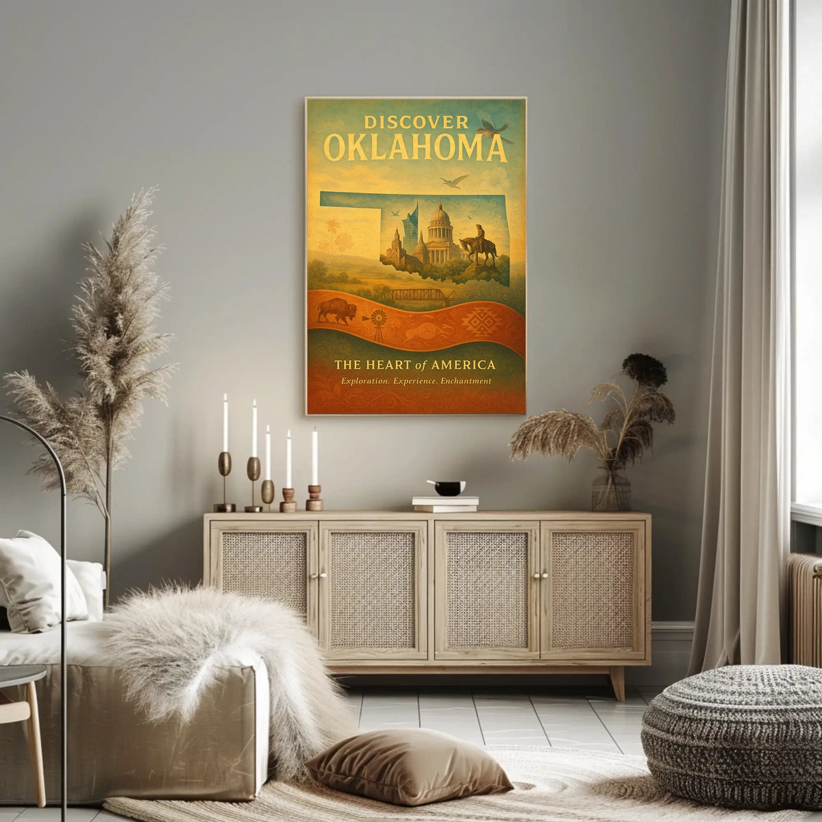 Discover Oklahoma The Heart of America Poster
