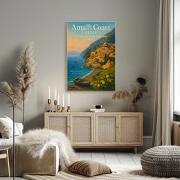 Amalfi Coast Tranquility: Classic Travel Poster Art