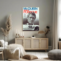 McQueen Drives Porsche Poster