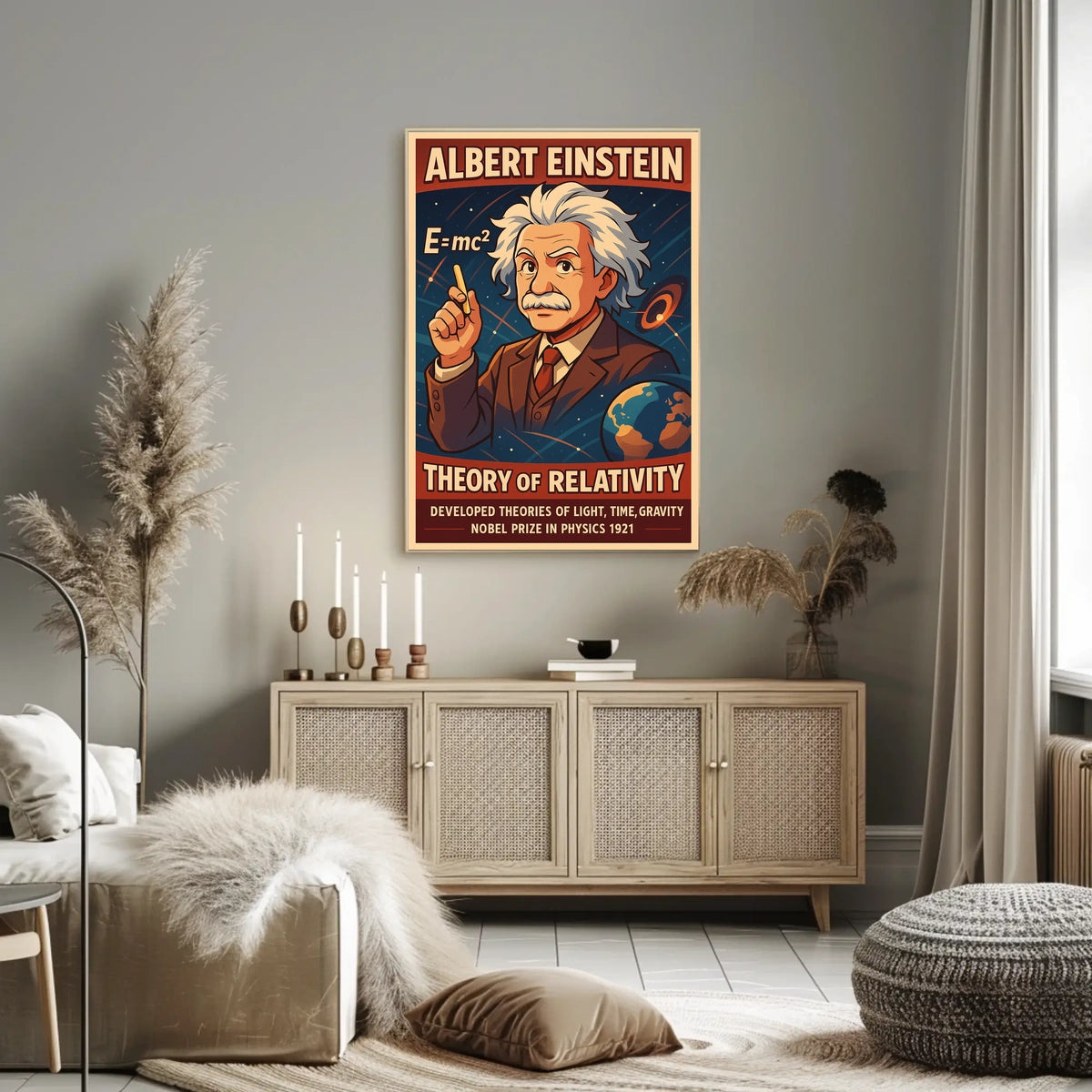 Albert Einstein Relativity Theory Vintage Scenic Poster