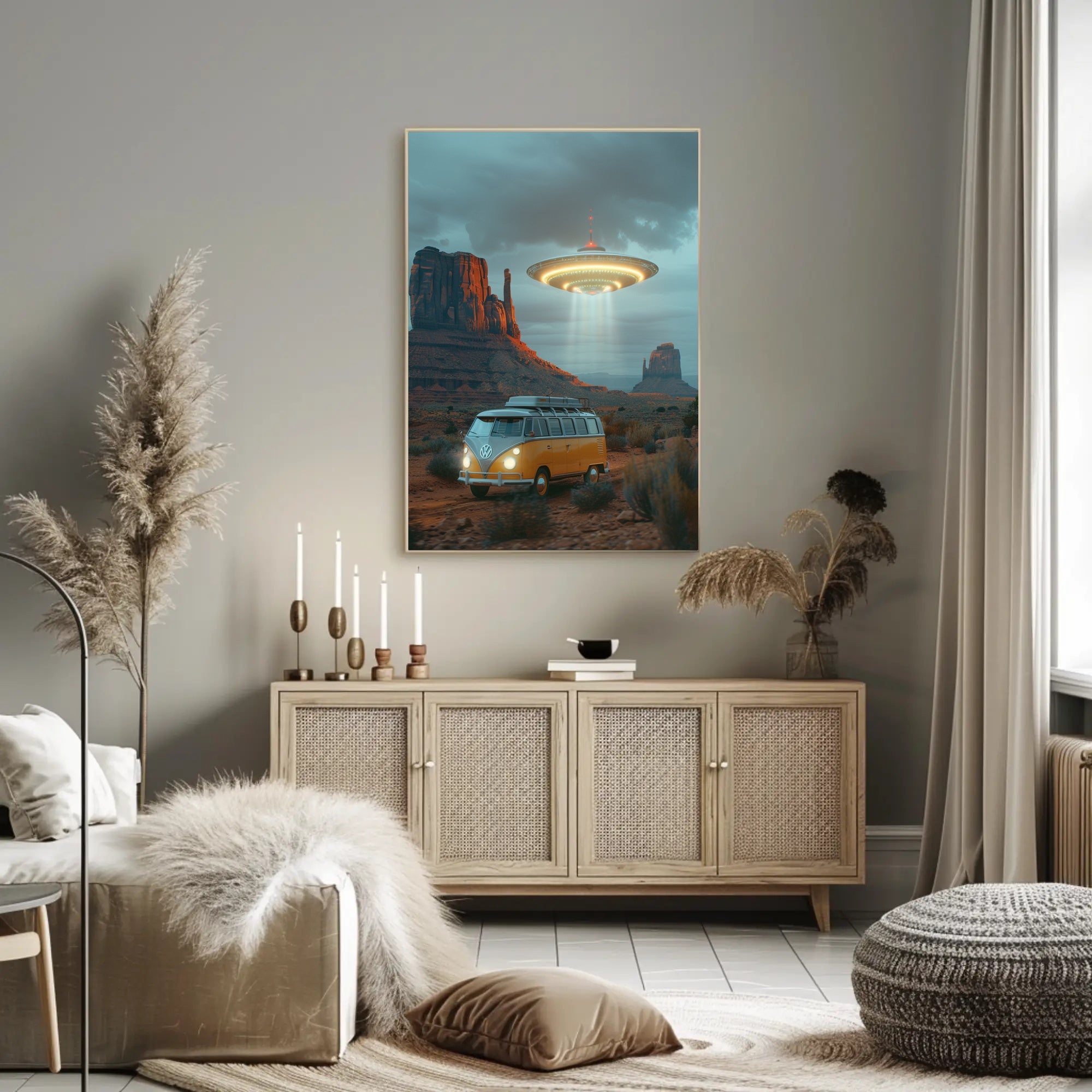 Encounter in the Desert Art Print Poster for Home Decor PosterGoat