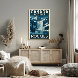 Canadian Rockies Vintage Travel Art Poster