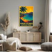 Virgin Islands Vintage Travel Wanderlust Poster