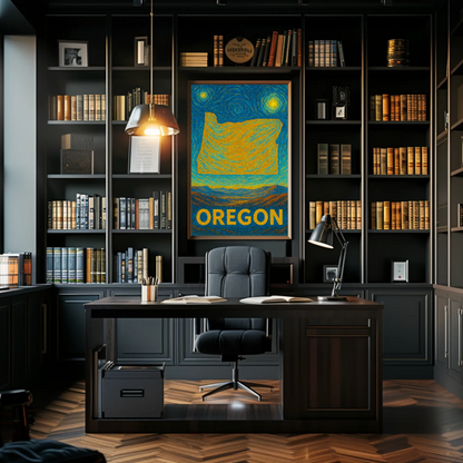 Oregon Starry Night Poster