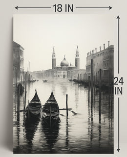 Gondolas On A Venetian Canal Poster