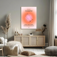Gemini Zodiac Infographic Poster in Vibrant Modern Design PosterGoat