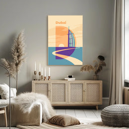 Dubai Skyline Illustration Poster
