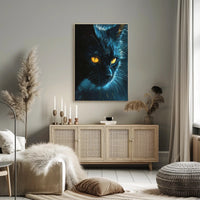 Enigmatic Feline Art Print Poster for Home Decor PosterGoat