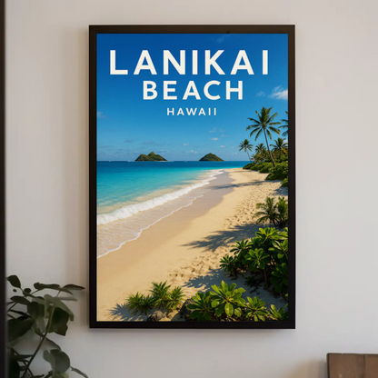 Lanikai Beach Hawaii Turquoise Waters Scenic Poster