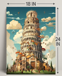The Whimsical Tower Of Pisa Poster PosterGoat