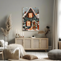 Winter Wonderland Cottage Poster