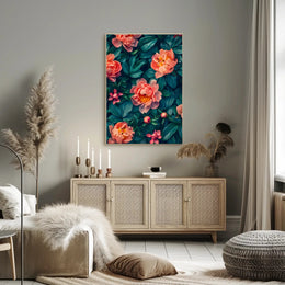 Elegant Peony Garden Floral Art Poster