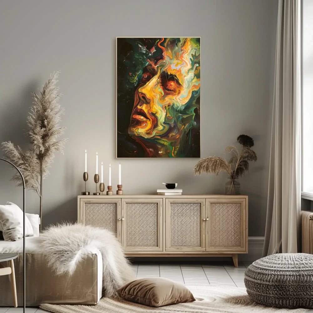 Abstract Nature and Technology Fusion Poster