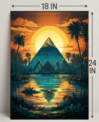 Sunset Over The Pyramid Poster