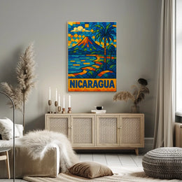 Nicaragua Mosaic Art Poster