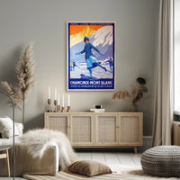 Chamonix-Mont Blanc Vintage Winter Sports Travel Poster PosterGoat
