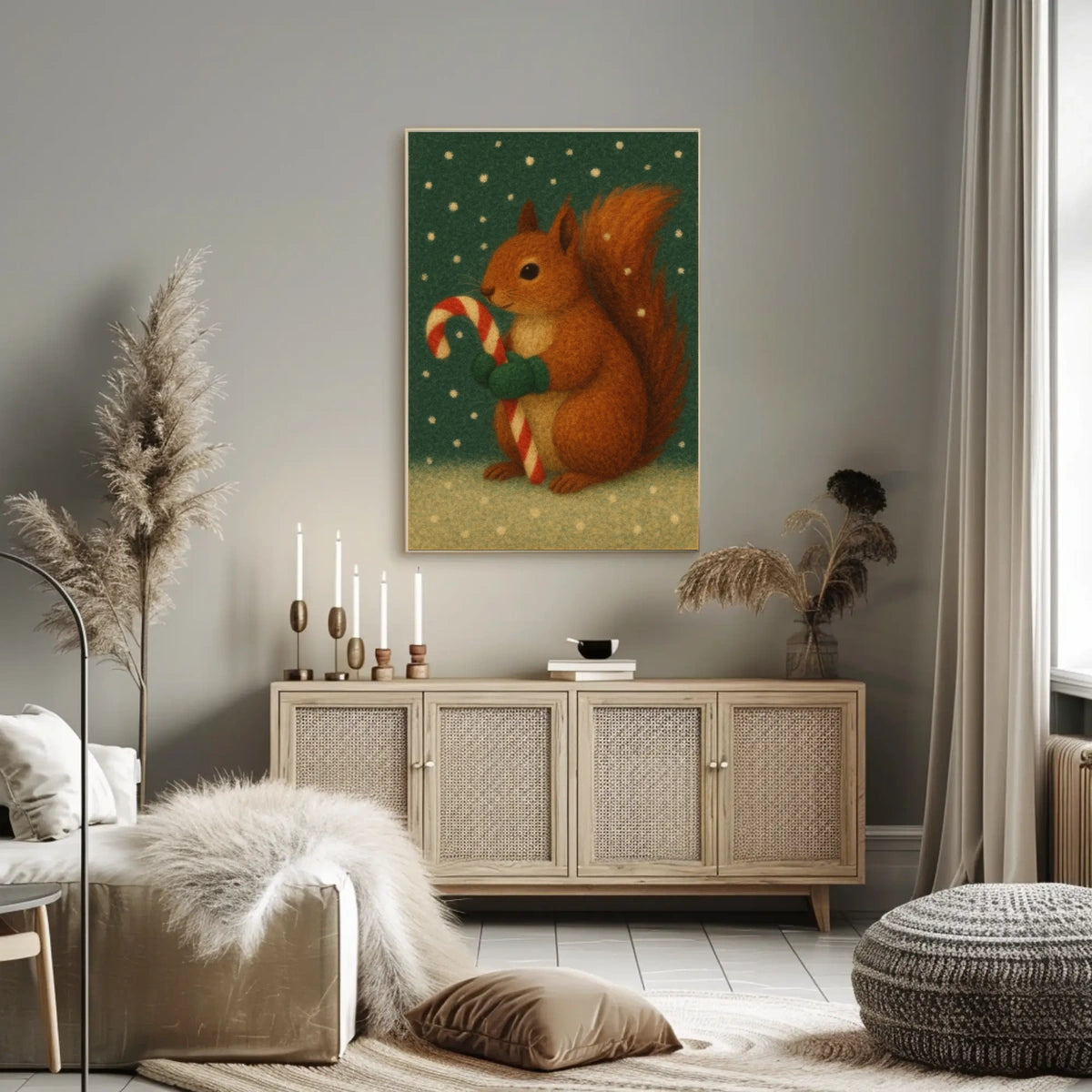 Festive Squirrel Delight Poster