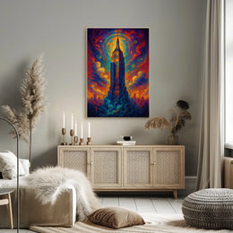 Celestial Skyscraper Poster
