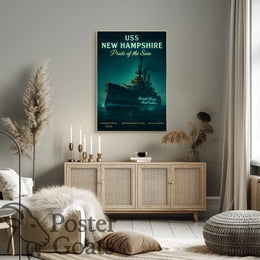 USS New Hampshire Battleship: Naval Excellence Historical Poster