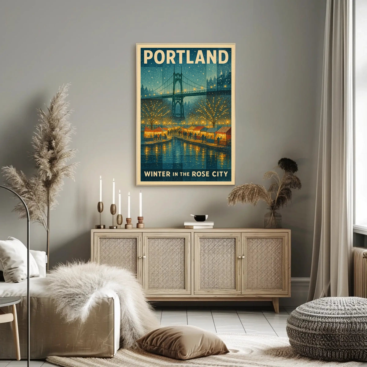 Portland Winter In The Rose City Poster