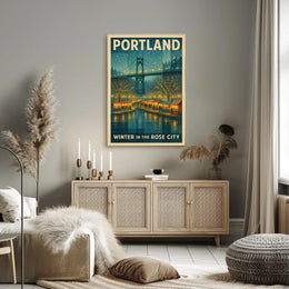 Portland Winter In The Rose City Poster