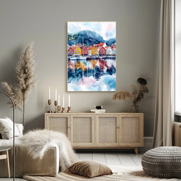 Norway Bergen Bryggen Waterfront Poster
