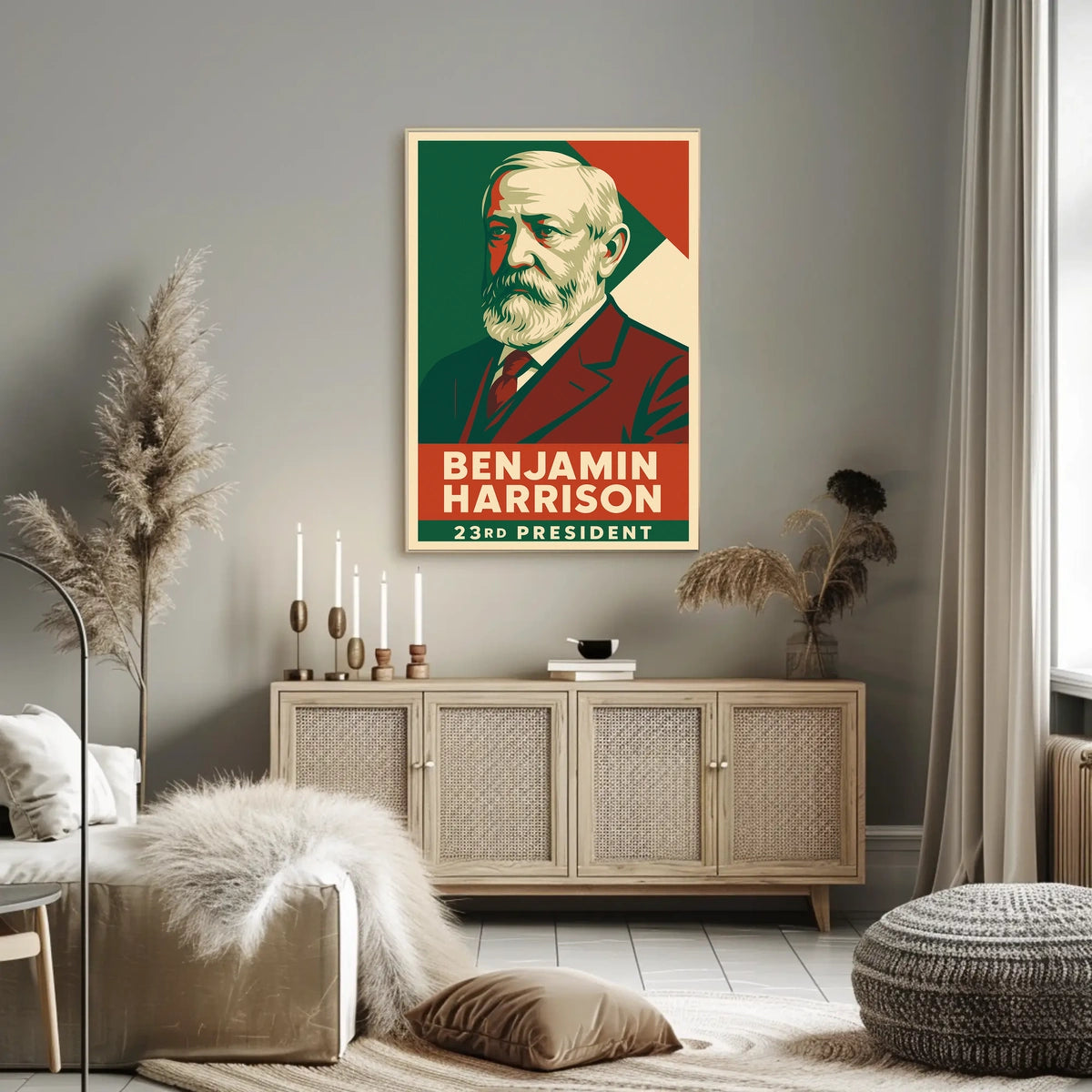 Benjamin Harrison 23rd President Vintage Poster