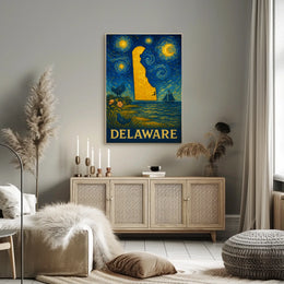 Delaware's Artistic Nightscape Travel Poster