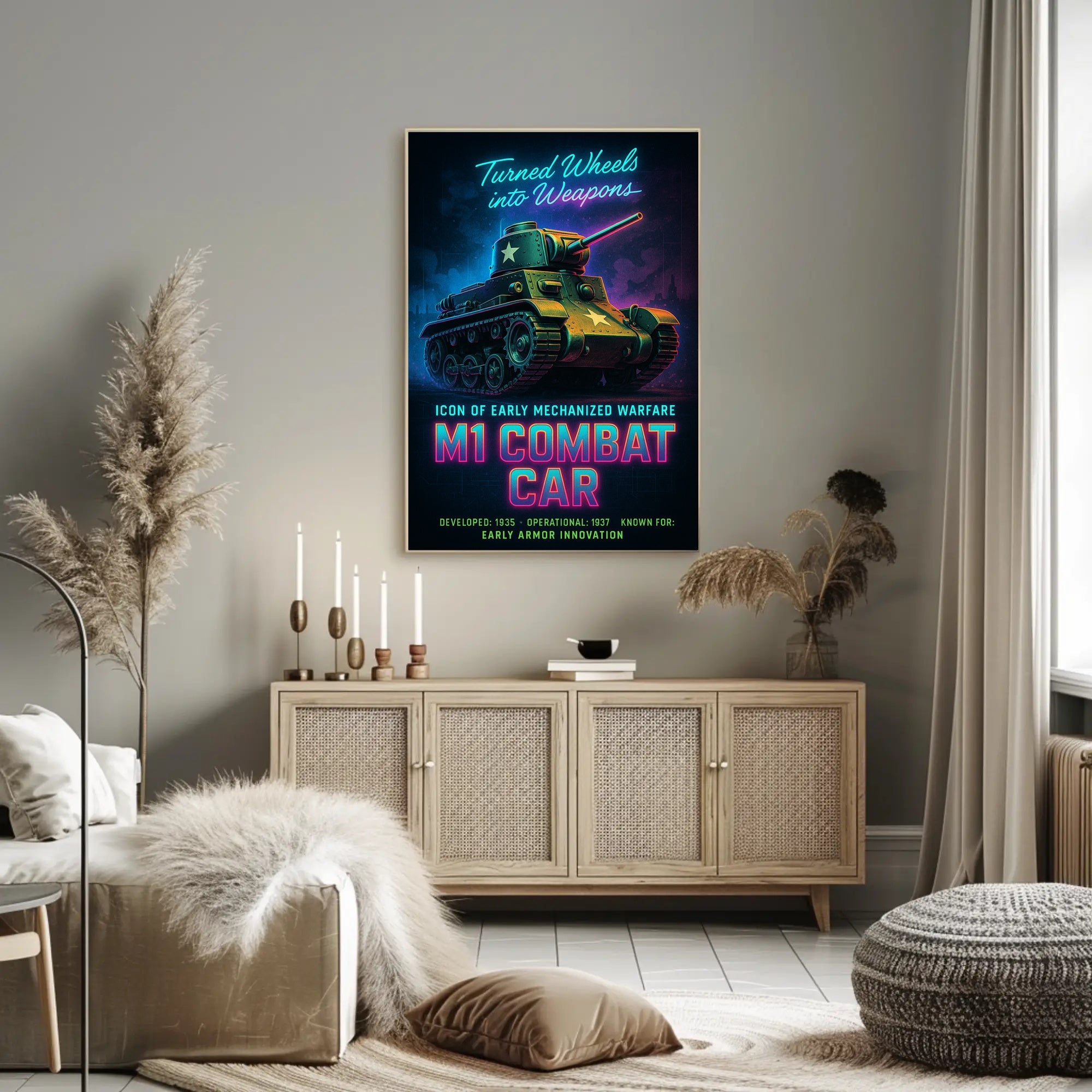 M1 Combat Car Icon of Early Mechanized Warfare Poster PosterGoat