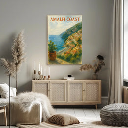 Amalfi Coast Poster Wall Art 18x24 Inches Seaside Decor