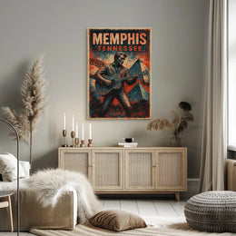 Memphis Music Heritage Guitar Retro 80s Poster