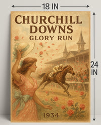 Churchill Downs 1934 Horse Racing Sports Poster
