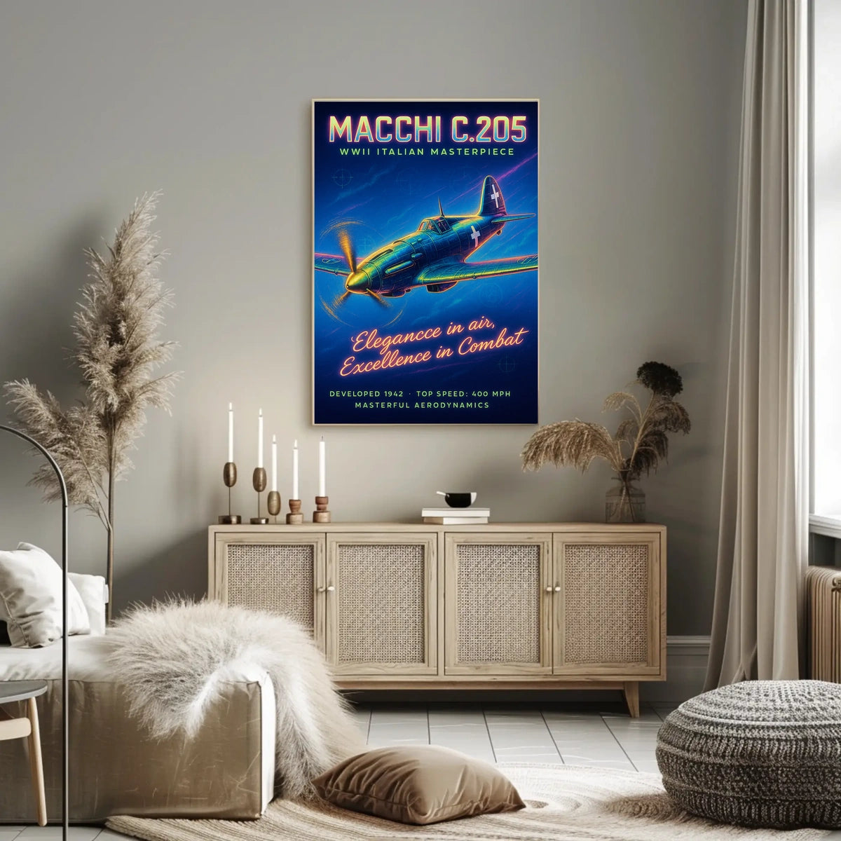 Macchi C.205 WWII Italian Masterpiece Poster