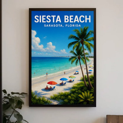 Siesta Beach Sarasota Florida Palm Coast Poster Poster