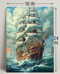 Majestic Sailing Ship At Sea Poster