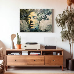 Surreal Nature-Inspired Human Face Art Poster