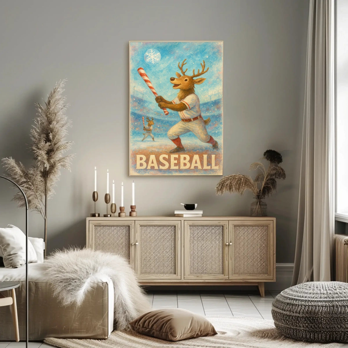 Winter Baseball Fun Poster