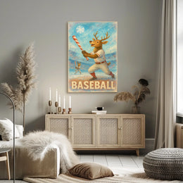 Winter Baseball Fun Poster