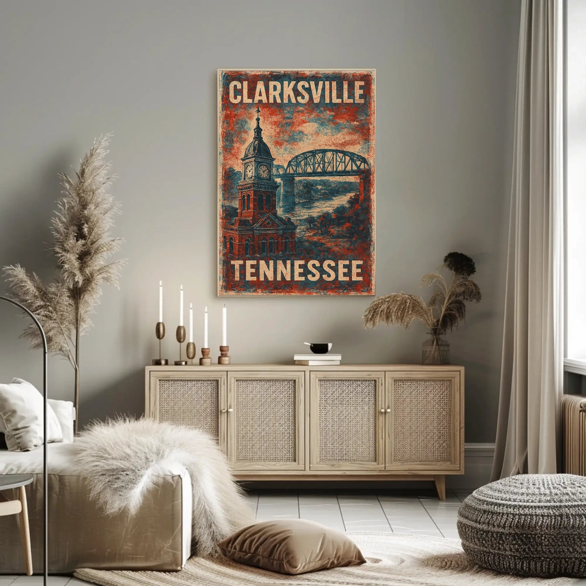 Clarksville Cultural Heritage Vintage Collector Poster