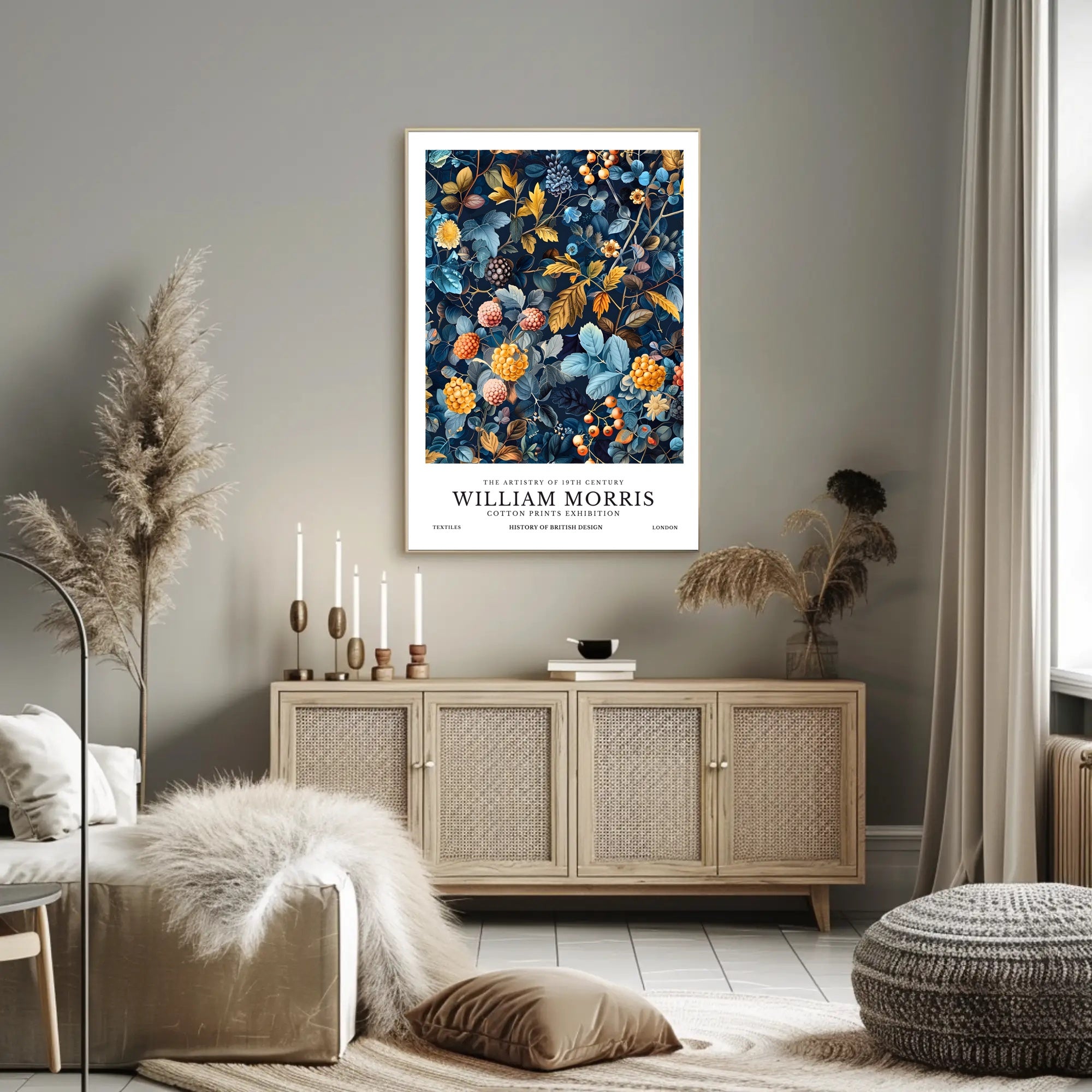 William Morris Cotton Prints Exhibition Poster
