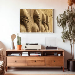 Ancient Neo-Assyrian Stone Relief Sculpture Poster