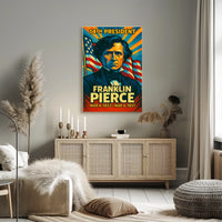 Franklin Pierce 14th President of the United States Colorful Comic Book Style Poster