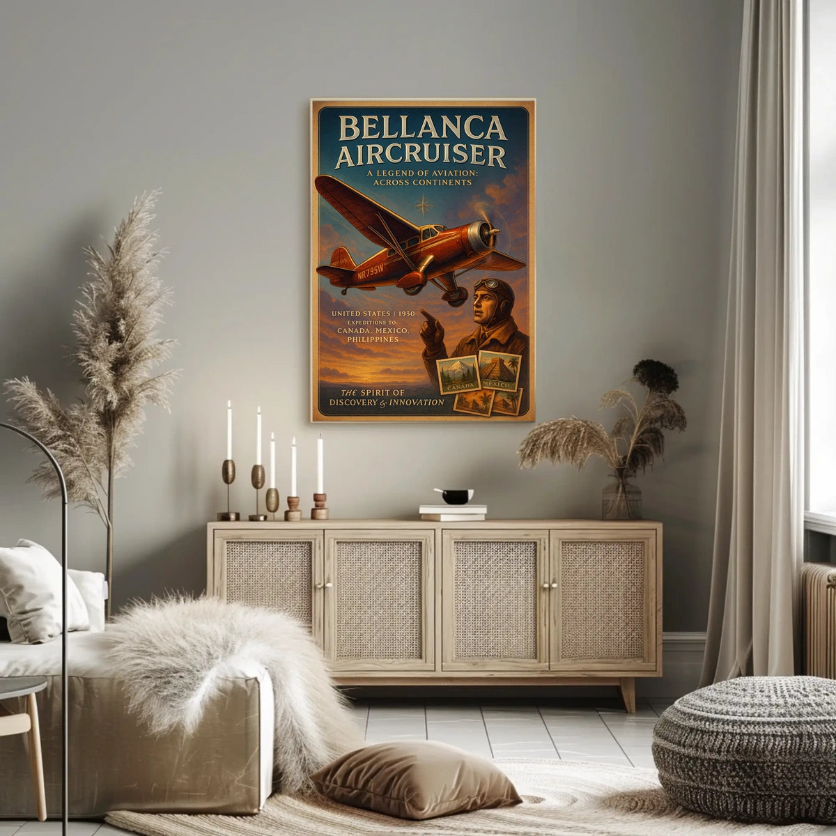 Bellanca Aircruiser Vintage Aviation Adventure Poster