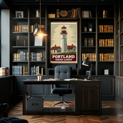 Portland Head Light - Maine Vintage Travel Poster