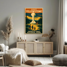 Visit Yellowstone Americas First National Park Poster PosterGoat