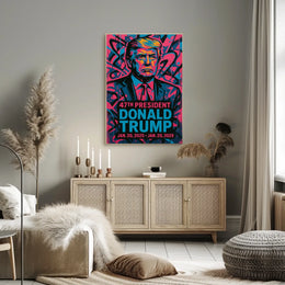 Commanding Colors Donald Trump in Pop Art Poster