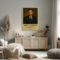 John F. Kennedy Portrait from 1960s Historical Presidential Poster