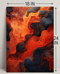 Fiery Abstract Flow Abstract Poster